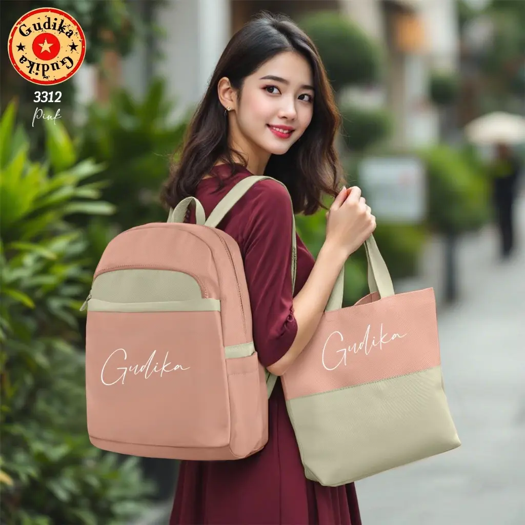 GUDIKA BAG 3312 - tas ransel - ransel wanita - tas sekolah ransel - backpack - tas laptop - 2 in 1