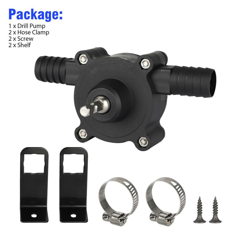 Electric Drill Pump for Water Gasoline Oil Diesels Fluid Transfer Pump Mini Hand Self-Priming Quick Pumping Speed, 8
