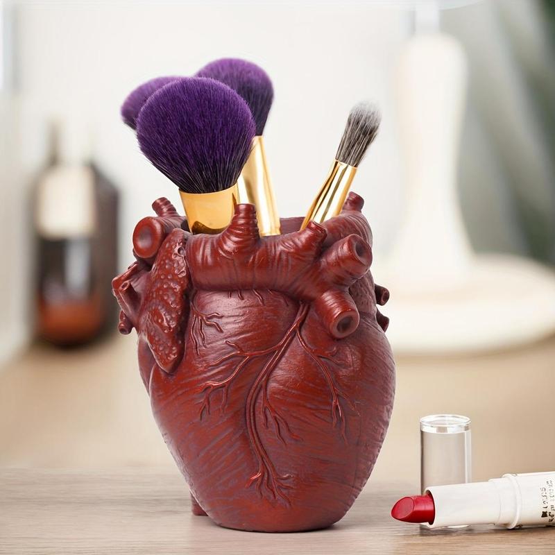 Product Introduction of Heart Design Pencil Holder, 1 Count Creative Desktop Pen Holder, Desk Organizer for Home Office Dormitory School 5