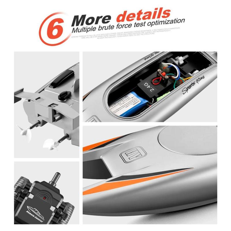 Product Introduction of Remote Control RC Boat 30km/h High Speed Racing Boat RC Model Toy for Kids 1