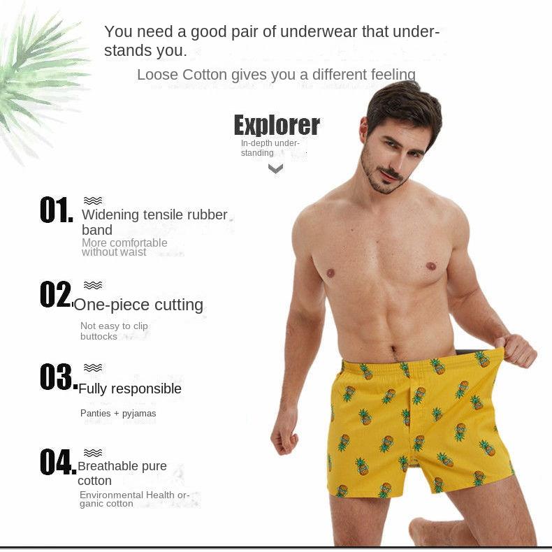 Cotton Cartoon Aro Pants Men's Cotton Loose Large Underwear Twin Smoke Pass Short Sleep Pants Home Shorts One Piece 1