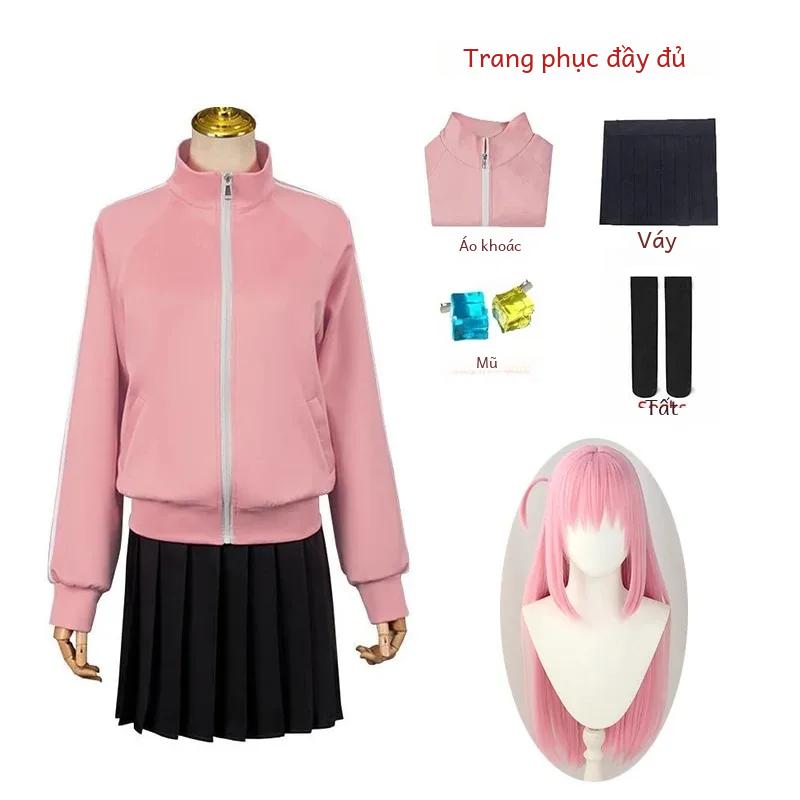 Product Introduction of Áo khoác màu hồng JK, dành cho phụ nữ, chất liệu Polyester, bộ đồ ăn Halloween, Bocchi the Rock Gofei Hitori Anime cosplay, màu Trơn Top Women 20