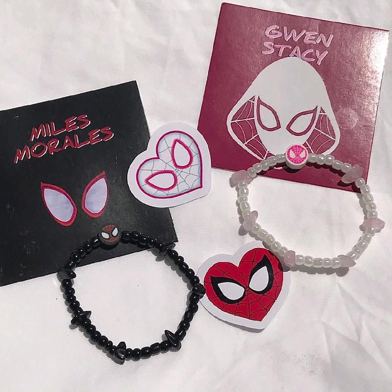 Gelang Couple Spiderman Miles Morales & Gwen Stacy V1 | Gelang Spiderman | Gelang Couple Spiderman Karet 0