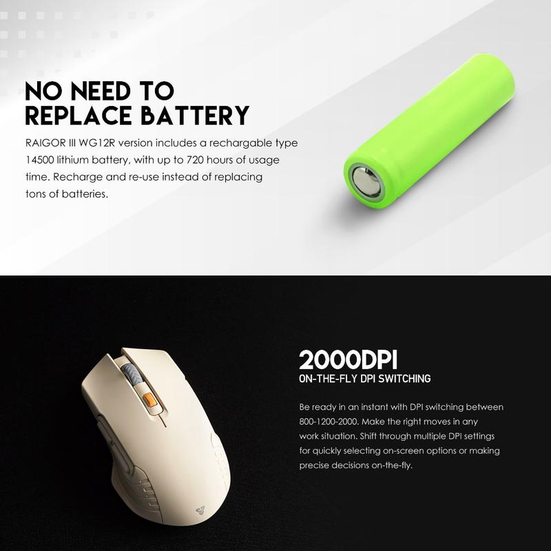 Product Introduction of Fantech RAIGOR III WG12R Mouse Wireless Gaming Rechargeable Baterai Computer 39