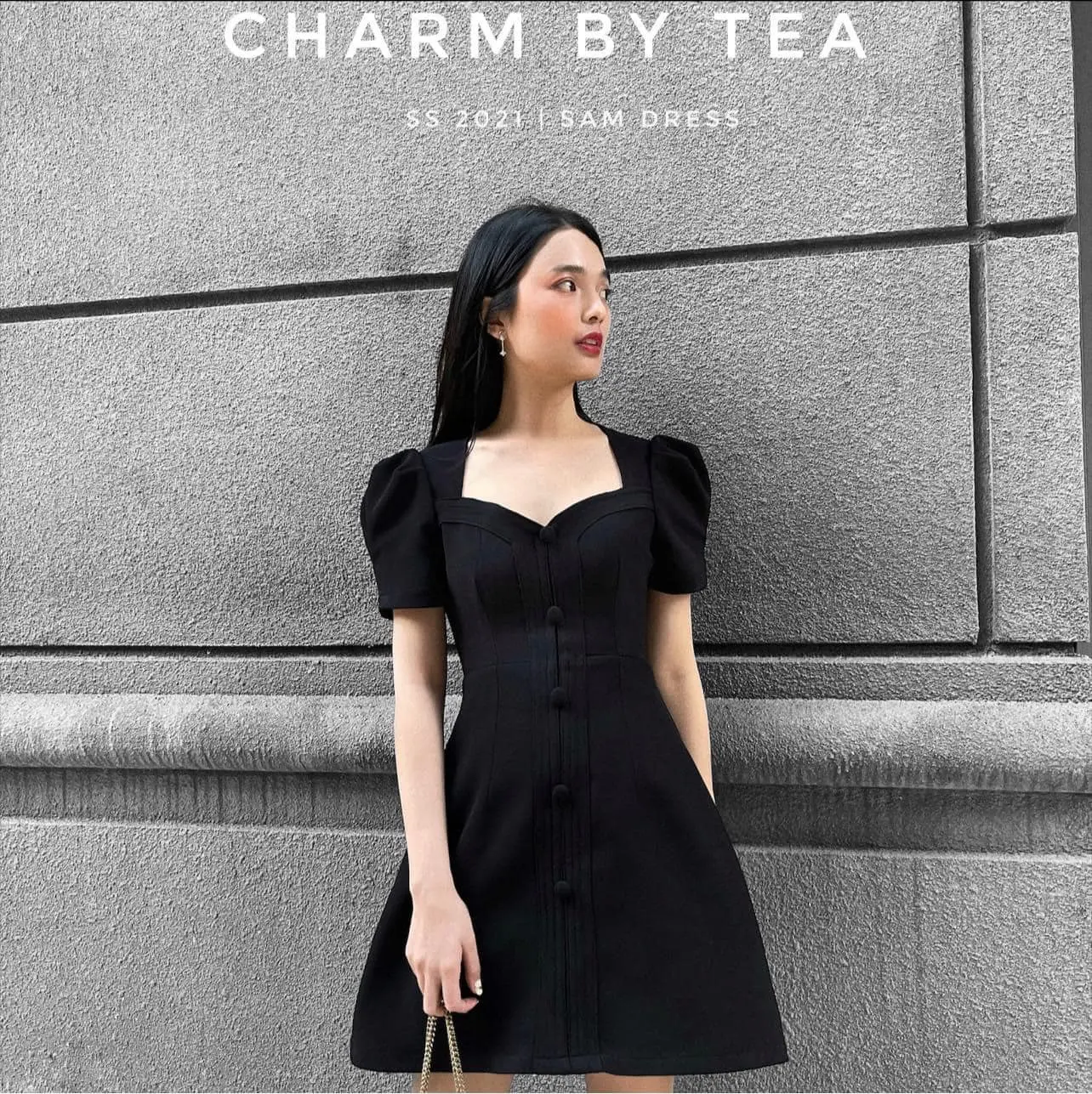 SAM Dress: váy thiết kế Charm By Tea Nữ Women Đen