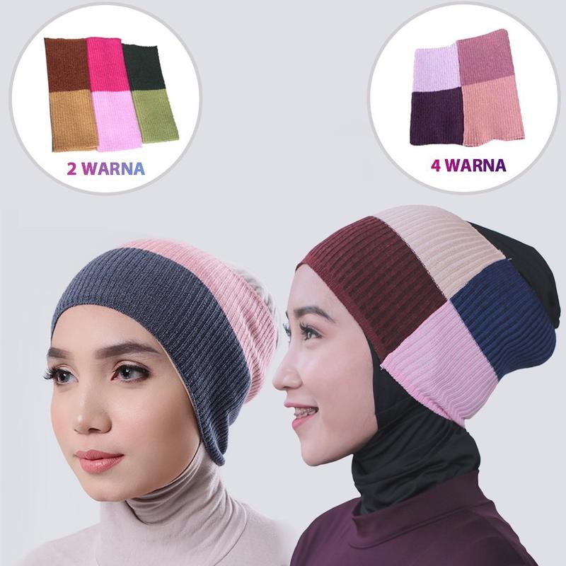 Ciput Rajut Bandana Rajut Dalaman Hijab 2 & 4 Warna 0