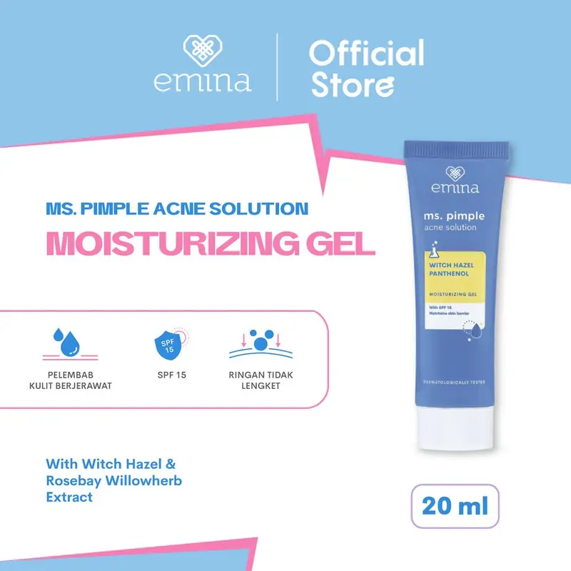 Emina Ms. Pimple Acne Solution Moisturizing Gel 20 mL - Pelembab Wajah 0
