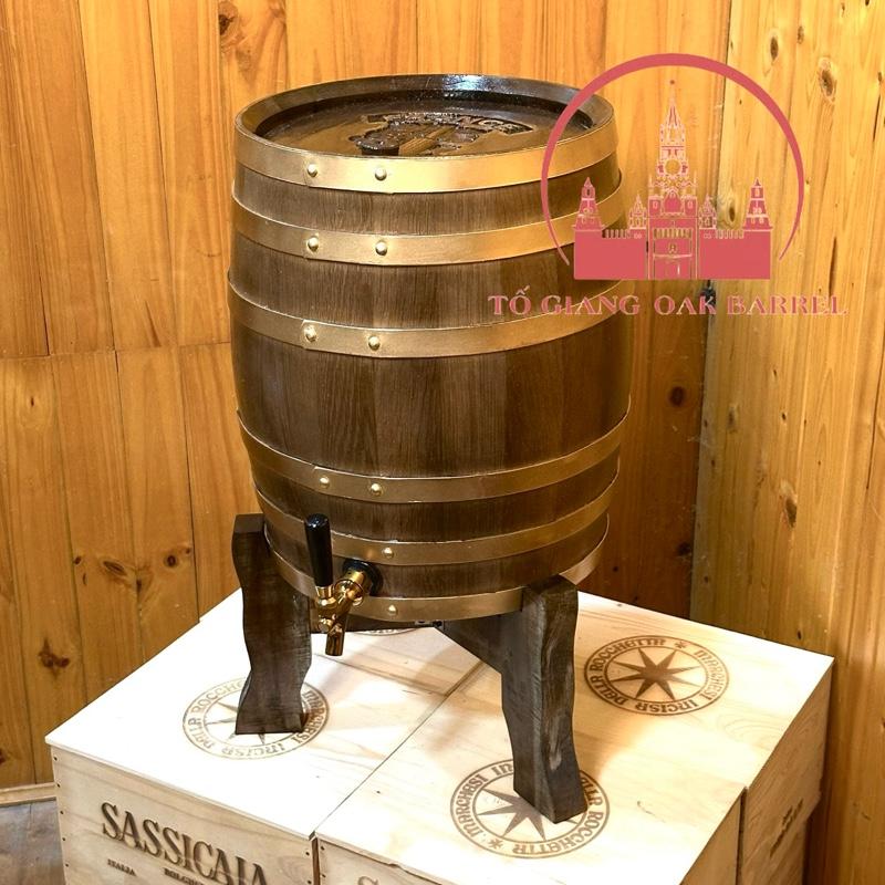 Product Introduction of Thùng Gỗ Sồi 30 Lít Đứng Vòi Crom, Bình Ngâm Gỗ Sồi 3