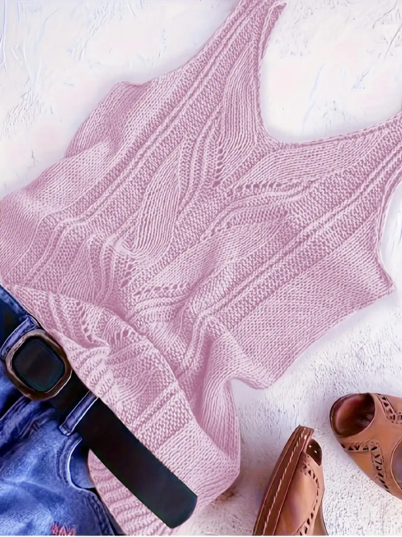 Women's Plain V Neck Sweater Vest, Casual Sleeveless Knitwear for Summer, Fashion Women's Knit Clothing for Daily Wear