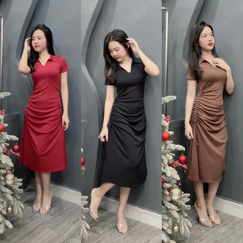 Product Introduction of Đầm nữ cổ bẻ V thiết kế rút 2 bên che bụng tốt , tôn dáng ( rút dây cao thấp tuỳ chỉnh) Women 1