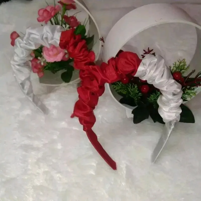 Bando Scrunchie Merah Putih/Bando Merah Putih/Bando Viral Merah Putih Headbands Aksesoris Wanita 4