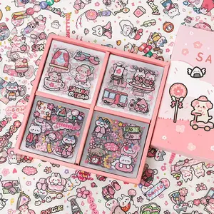 100 Lembar Stiker Waterproof Sticker Tumblr Lucu Kartun Korea Dekorasi Hiasan Scrapbook DIY
