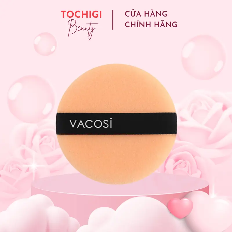 Bông Phấn Khô Vacosi Tròn Lớn Large Round Puff BP09