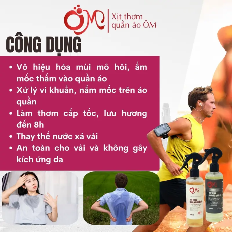 Xịt khử mùi cơ thể nữ thể thao Ôm 250ml lưu hương lâu 6-8h khử mùi mồ hôi quần áo năng động diệt khuẩn thơm quần áo Omxtra 2