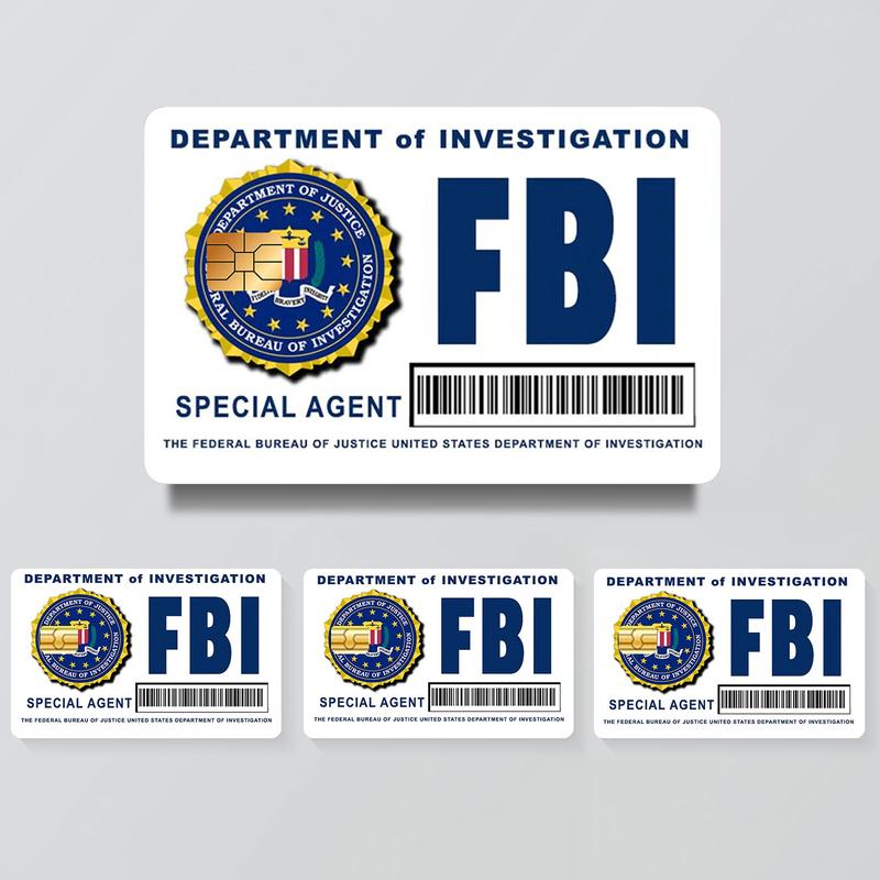FBI Special Agent ID Card Sticker – Realistic Badge Design for Credit ...