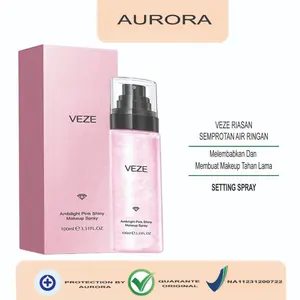 BPOM Veze Makeup Spray Wajah Ambilight Pink Shiny Tahan Lama
