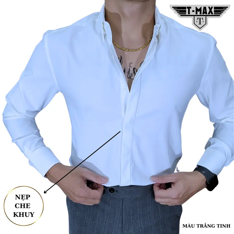 Áo Sơ Mi Lụa Bambo T-MAX LUXURY Dáng Slimfit, Dài Tay, Co Giãn, Khuy Nẹp Ẩn – Sang Trọng, Nhẹ Mát, Lịch Lãm Mỗi Ngày 2