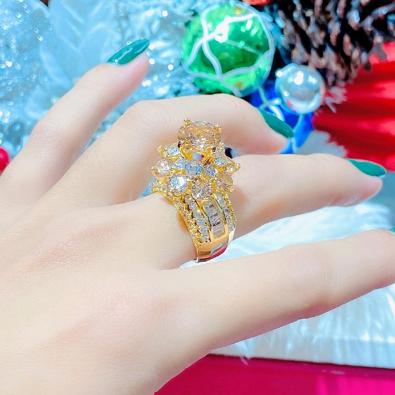  Nhẫn nữ nhẫn mỹ ký mạ vàng 18k tặng kèm hộp đeo đi tiệc dễ thương nữ tính dễ phối mọi thời trang Phụ nữ Kỷ niệm Tốt đẹp 