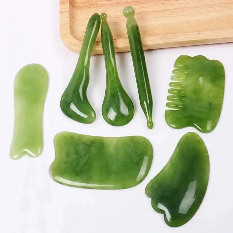 Ngọc 7 món ấn huyệt cạo gió( màu xanh và tím)