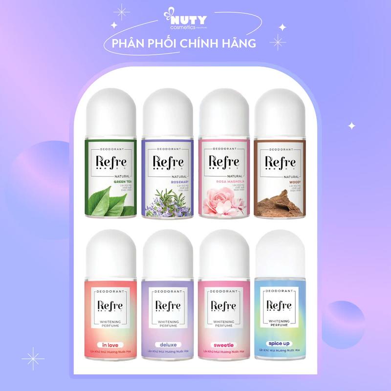 Lăn Khử Mùi Refre Hương Nước Hoa Deodorant Whitening Perfume Mist (40ml)