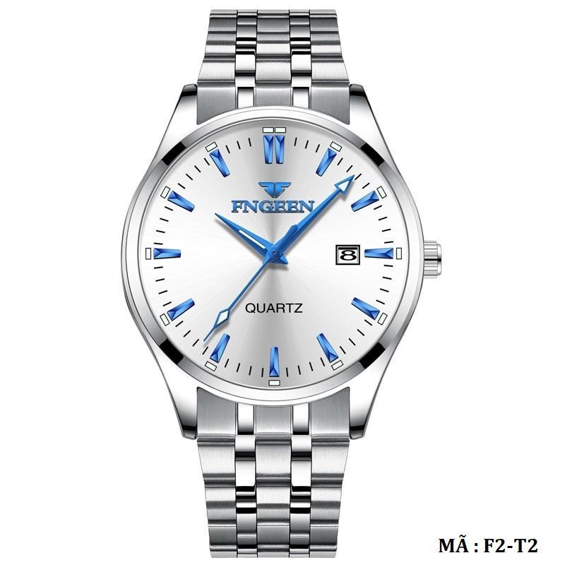 Đồng hồ nam FNGEEN F2 chính hãng, kiểu dáng thanh lịch sang trọng, dây thép không gỉ có lịch ngày, TẶNG FULL BOX HỘP CHÍNH HÃNG ,KHĂN MỊN LAU TẶNG FULL BOX HỘP, PIN DỰ PHÒNG ĐỒNG HỒ ,KHĂN MỊN LAU ( SỐ LƯỢNG QUÀ TẶNG CÓ HẠN)