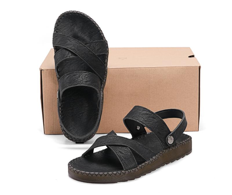 [ HOT TREND ] Dép sandanl da nam đế đúc khâu chỉ toàn bộ chắc chắn xu hướng 2024 V8  DéP Đế Bằng Cao Su shondle     nam   vento sandal  chiến binh