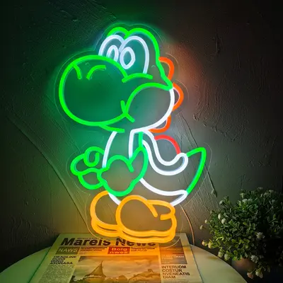 Fun Bright Green sold Yoshi Egg LED Super Mario Light Game Room Decor