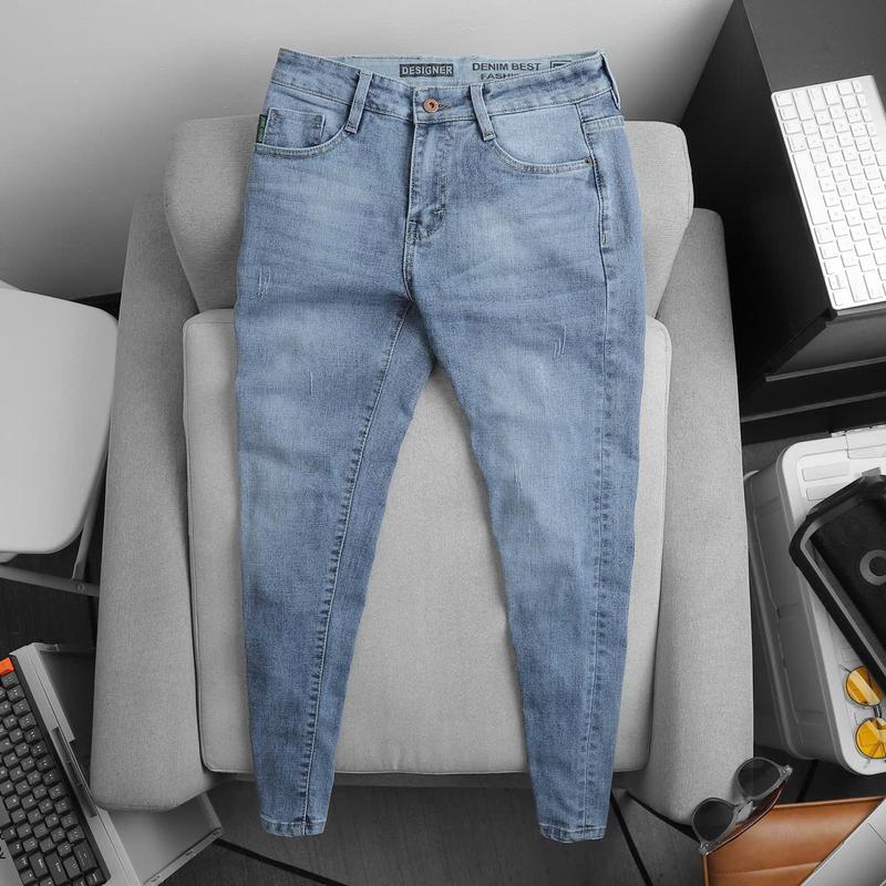 Quần Jean Nam CC Xanh Bạc MH-036 Slim-fit Cotton 98% 2% Spandex