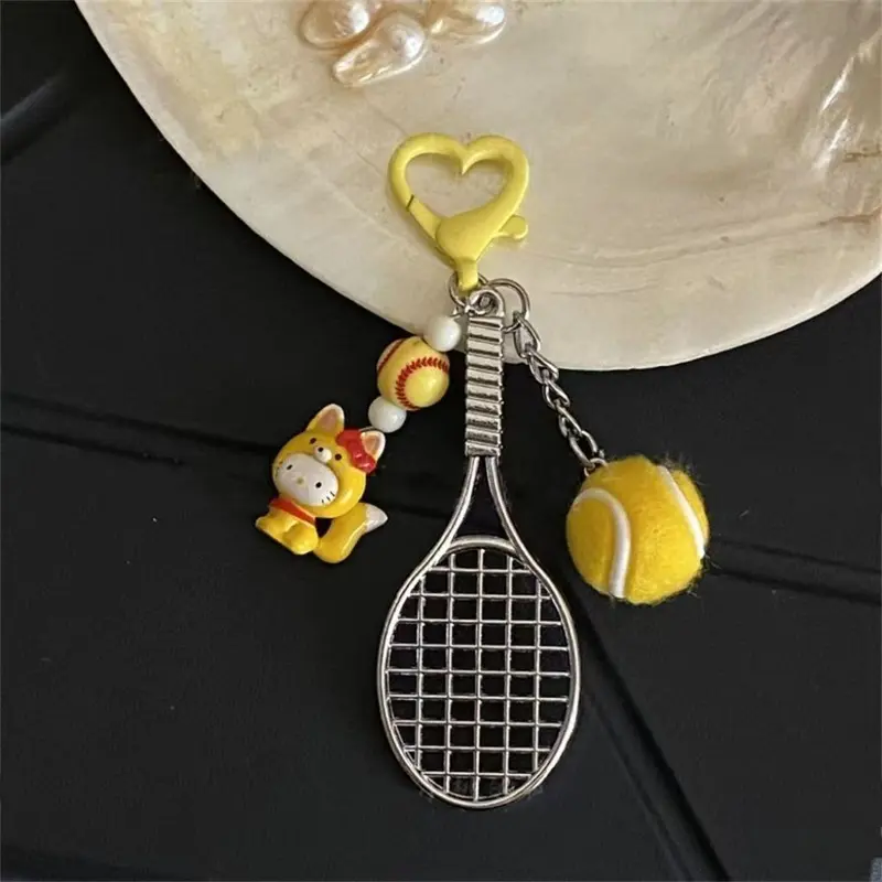 Mặt Dây Chuyền Mèo Kitty Mới Móc Chìa Khóa Cầu Lông Mèo Kitty Bóng Chày Mặt Dây Chuyền Cặp Sách Học Sinh Dễ Thương Quà Tặng Sáng Tạo Quyến Rũ Điện Thoại Di Động Móc Khoá Móc Chìa Khoá Móc Khóa Women 2