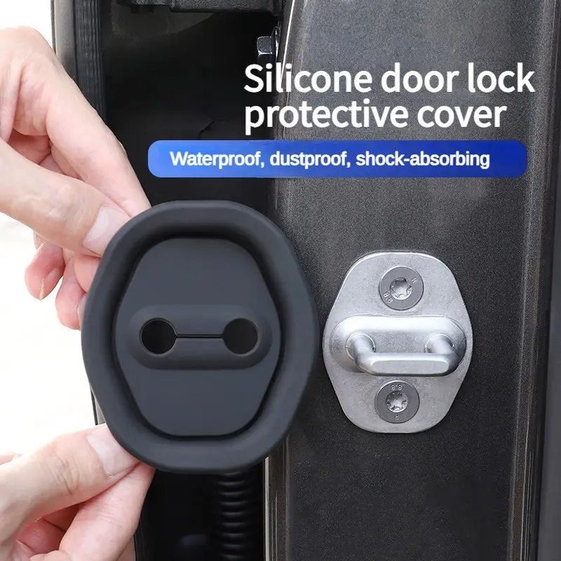 Vỏ Bảo Vệ Khóa Cửa Ô Tô Bằng Silicon, Đệm Giảm Xóc Khóa Cửa Ô Tô, Miếng Dán Chống Va Chạm Dày, Bảo Vệ Toàn Diện, Thích Hợp Cho Các Mẫu Xe Nhãn Dán