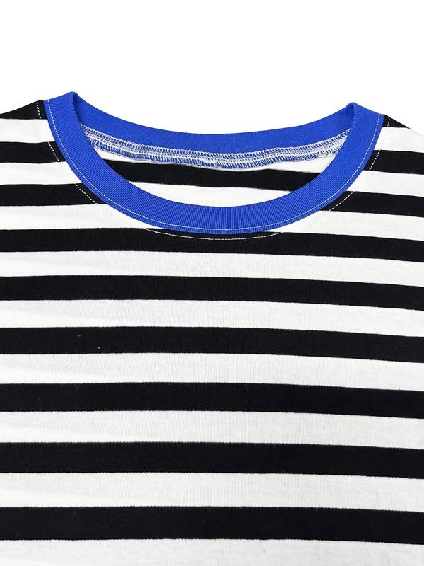 Women's Striped Print   Tee, Casual  Round Neck T-shirt for Summer, Ladies Clothes for Daily Wear 4