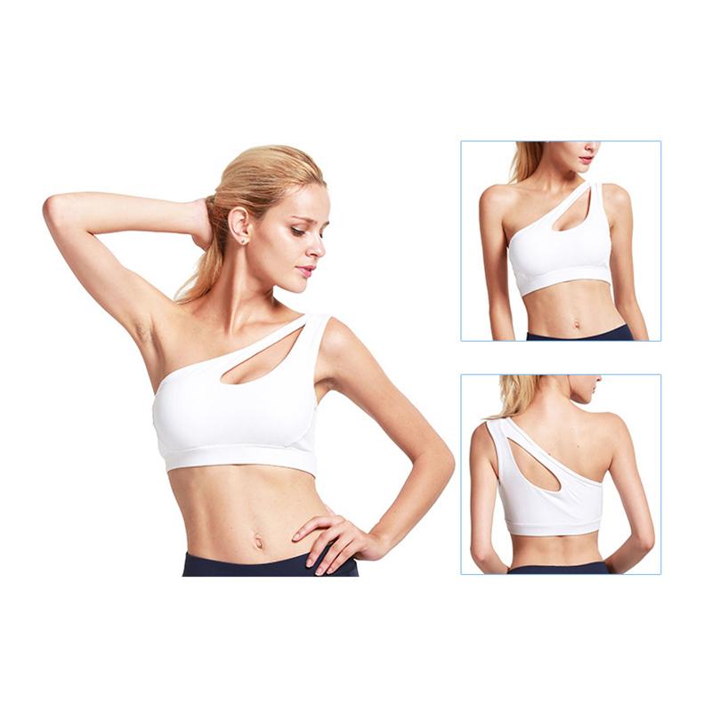 Product Introduction of Women Sports Bra Push Up Fitness Bras One Shoulder Shockproof Yoga Bra Black White Yoga Running Bra Sexy Vest 17