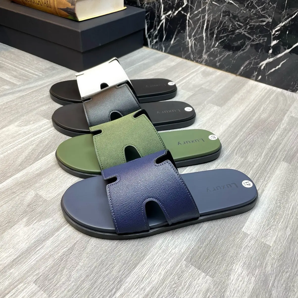 [ khâu đế chắc chắn ] dép nam Luxury chuẩn fom chữ đế cao su êm ái kháng nước chống hôi, quai da mềm êm  chống nhăn chống nổ rửa nước thoải mái Có Quai
