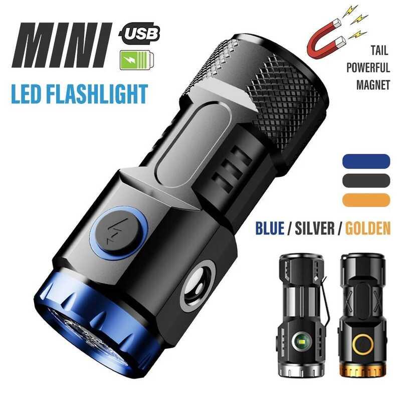 Product Introduction of Đèn pin LED Có Thể Sạc Lại KÍNH LÁ, MINI, Có Đèn Bên Và Đuôi Tán Lều, Có Nam Châm, Thích Hợp Để Khám Phá Và Cắm Trại 0