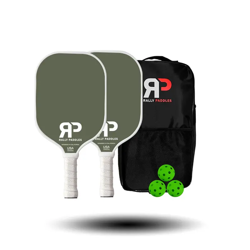 Rally Paddles - Bộ vợt sợi thủy tinh bán Carbon cao cấp chính hãng tiêu chuẩn thi đấu USAPA kèm túi và 4 bóng - bản 14 mm sợi Carbon lõi tổ ong cao cấp Sport vợt  pickleball 1