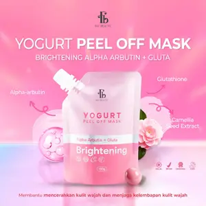 FAV Beauty Yogurt Brightening Peel Off Mask Alpha Arbutin + Gluta | Masker Peel Off Kulit Wajah Kusam Mencerahkan Melembutkan BPOM Fav Beauty