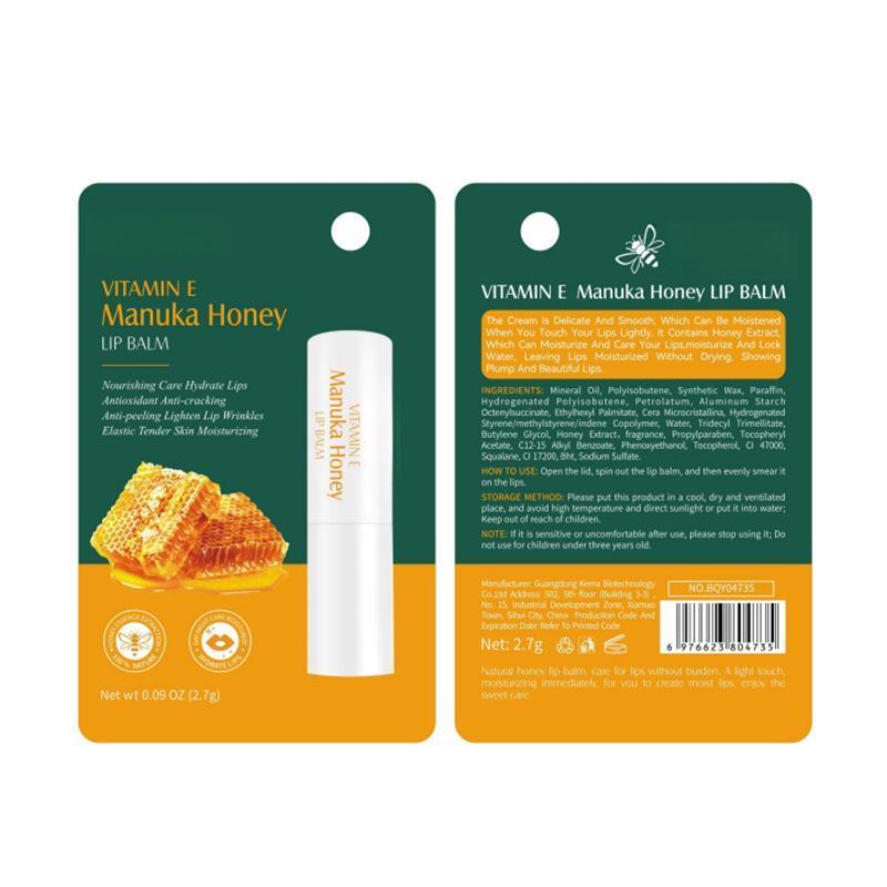 Son Dưỡng Môi Mật Ong Vitamin E, EVA NOOK, 24H Dưỡng Ẩm, Chống Khô, Không Dính, Làm Sáng Màu Môi, Loại Bỏ Da Chết, Kem Nền Son Môi 4