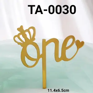 TA-0030 Cake topper akrilik manyue one month old first birthday