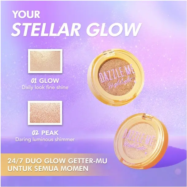 𝐒𝐡𝐞𝐁𝐞𝐚𝐮𝐭𝐲 ❣   DAZZLE ME Galaxy Shines Highlight | Silky Smooth High Glow Highlighter 2