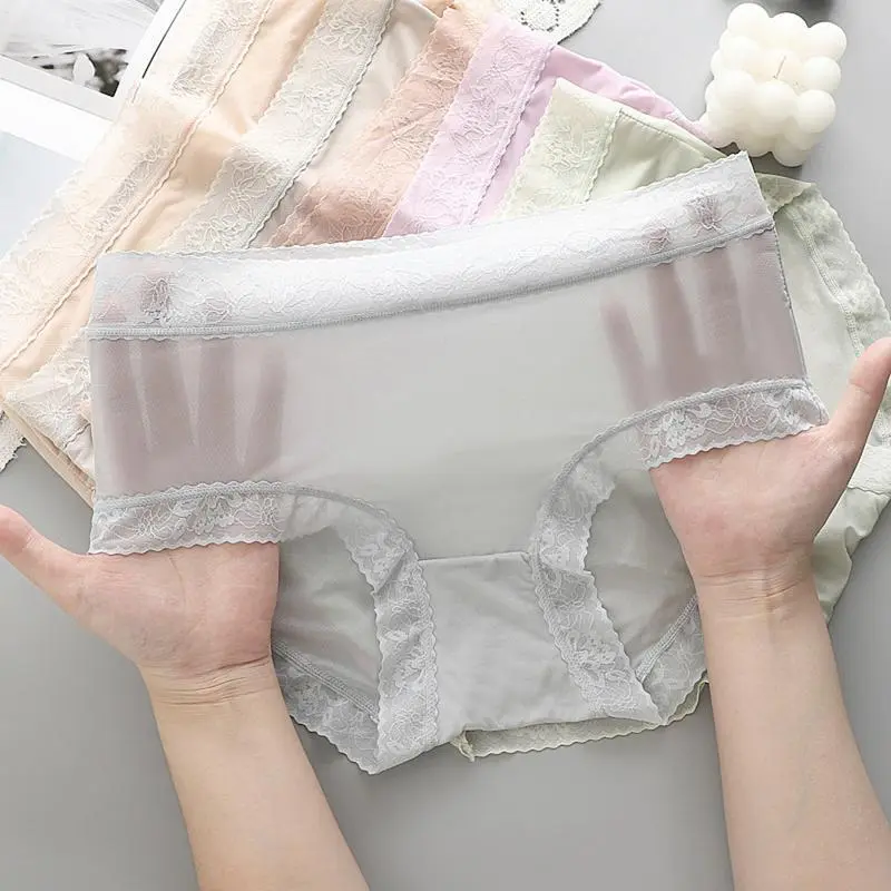 Set 5 Quần Lót Su Tàng Hình Akiko, Cạp Phối Ren Hoa Hồng, Chất Mát, Màu Pastel Nhẹ Nhàng 4