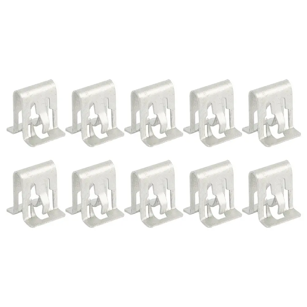 [6.13]10pcs Silver Tone Metal Fastener Retainer Dash Dashboard Trim Clip for Auto Car