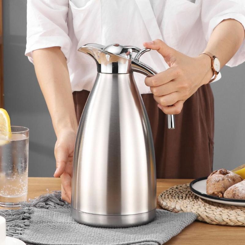 Product Introduction of Simple Double Layer Stainless Steel Thermal Bottle Coffee Maker Container Hot Water Bottle 1.5/2L Thermal Thermal Flask Office 16