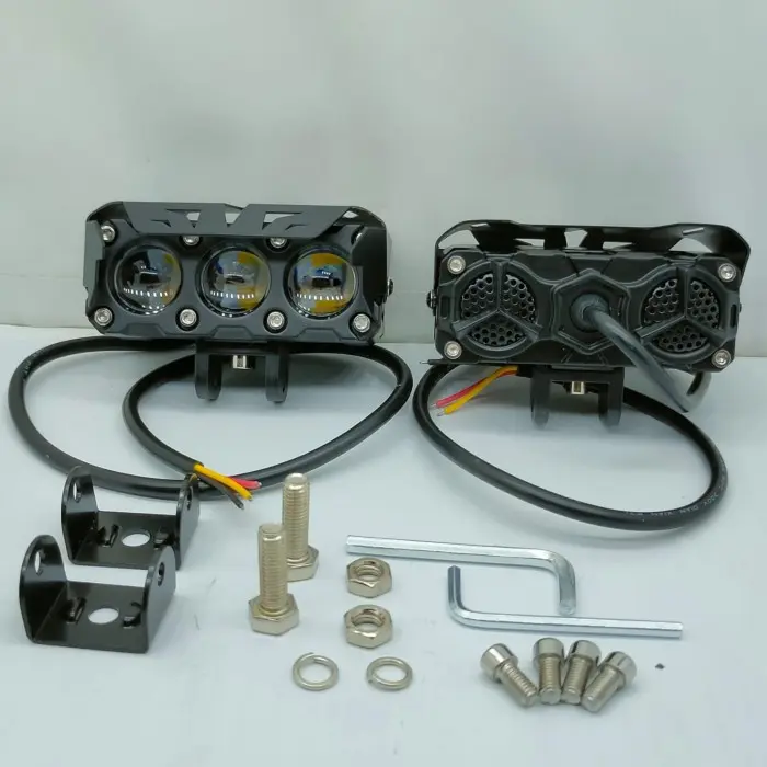 LAMPU TEMBAK CSP LASERGUN 2 WARNA PUTIH KUNING 60WATT + KIPAS PENDINGIN Lampu Sorot Car Kabel 3