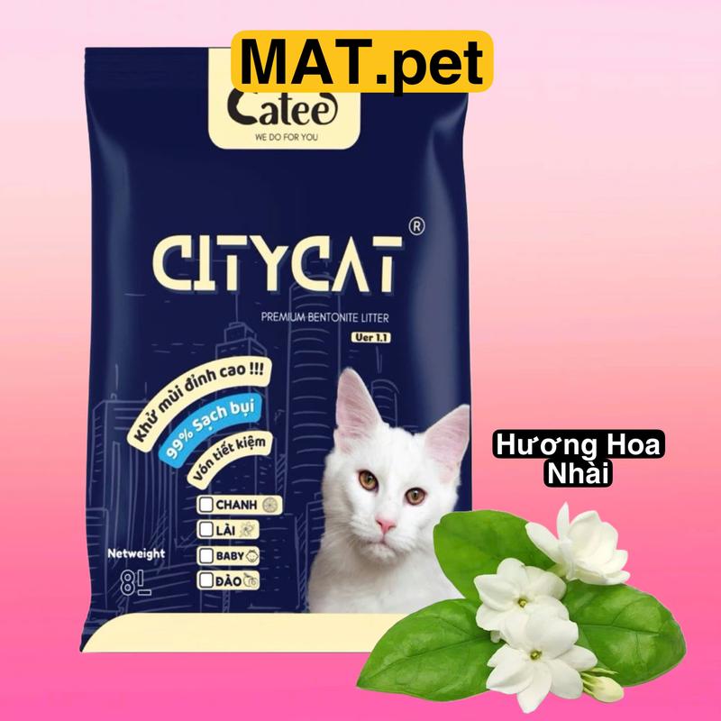 Cát vệ sinh cho mèo Citycat 8l 4kg - Cát đất sét khử mùi ít bụi cát vệ sinh mèo
