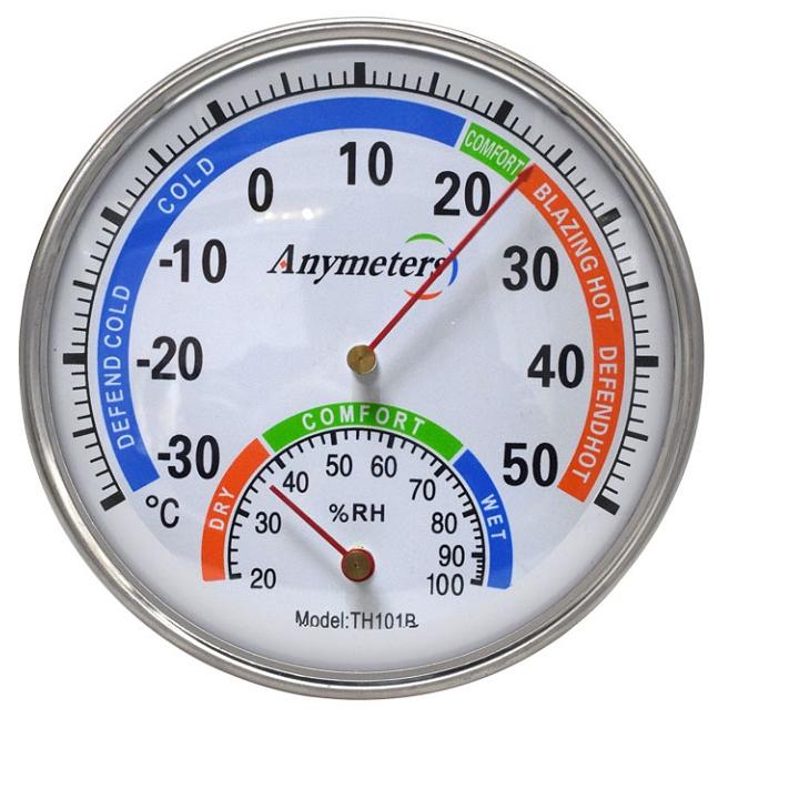 Đồng hồ cơ đo nhiệt độ và độ ẩm, nhiệt ẩm kế cơ treo tường TH101B