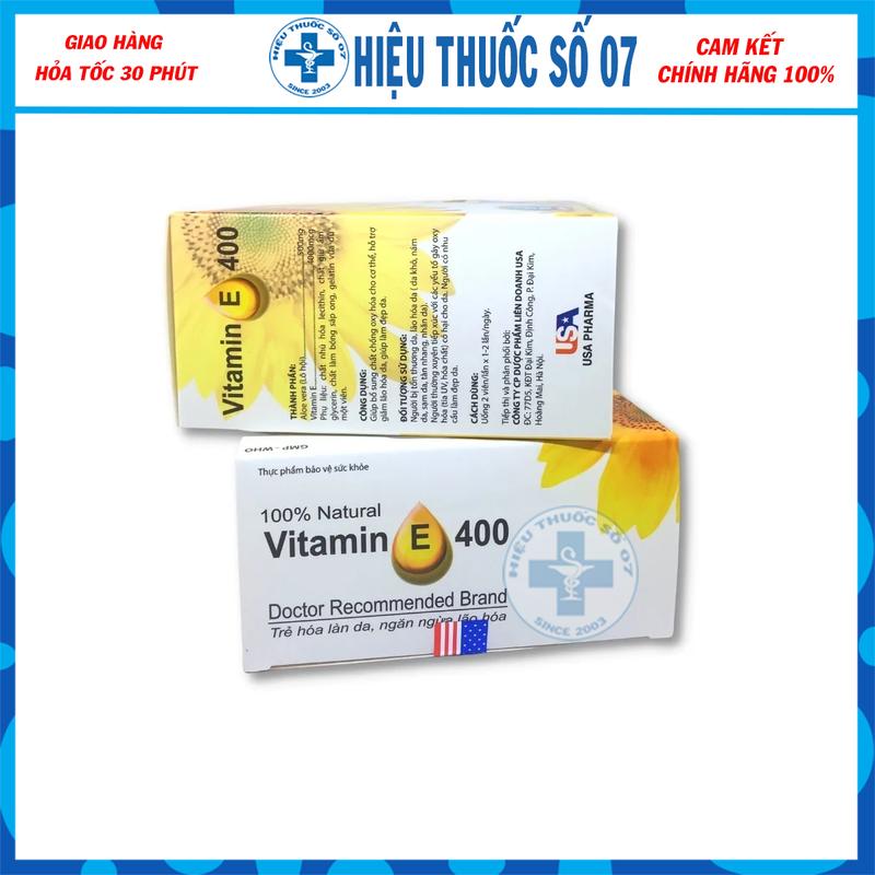 Vitamin E 400 hoa hướng dương hỗ trợ đẹp da,chống oxy hoá, làm chậm lão hoá - Hộp 10 vỉ x 10 viên 1