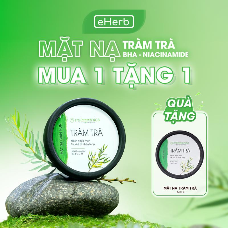 Milaganics Mặt Nạ Đất Sét Tràm Trà BHA Chăm Sóc Da Ủ Đẩy Mụn Da Dầu Mụn Hỗ Trợ Dưỡng Trắng Làm Đẹp Da Skincare Mua 1 Tặng 1