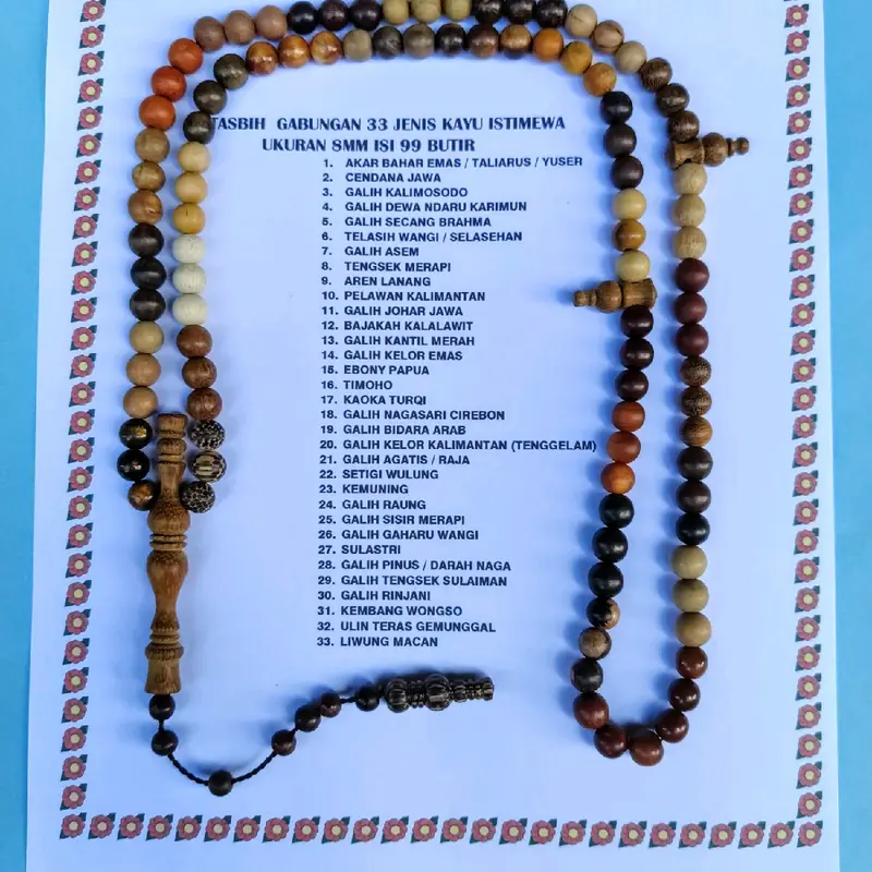 tasbih kombinasi 33 kayu uk 8mm Muslim 0