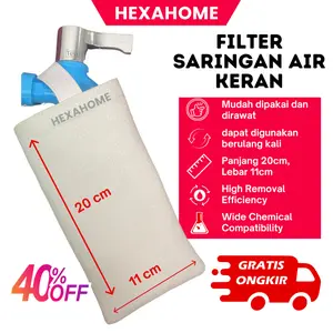 HEXAHOME - Filter Air Kran 20x11cm 5 Micron Saringan Air Tandon Saringan Air Keran