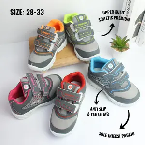 Sepatu Sekolah Anak TK PAUD SD Warna Inject Cowok Cewek Perempuan Laki-laki Anti Slip Sole Berkualitas Tahan Air Size 28-33 Fashion